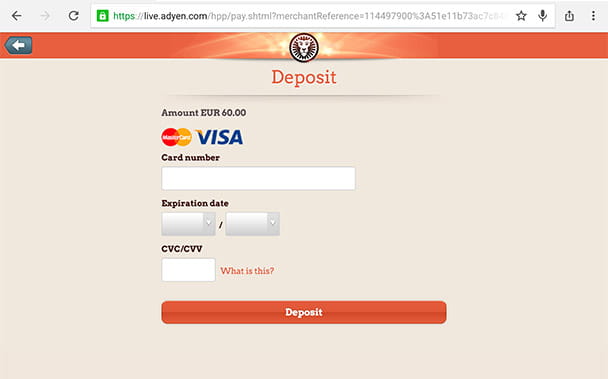 Enter Card or Voucher Details to Complete Deposit at LeoVegas