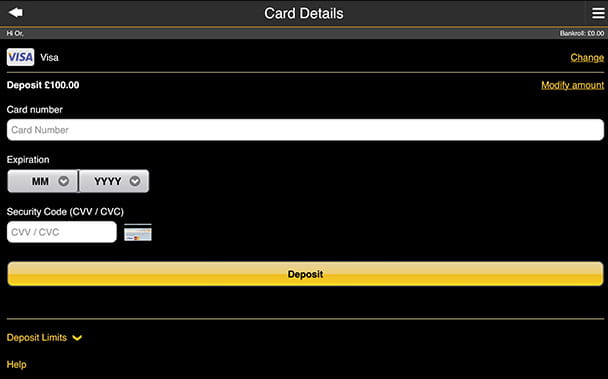 Adding Card or Voucher Details Confirming Your Deposit at 888 Casino Mobile