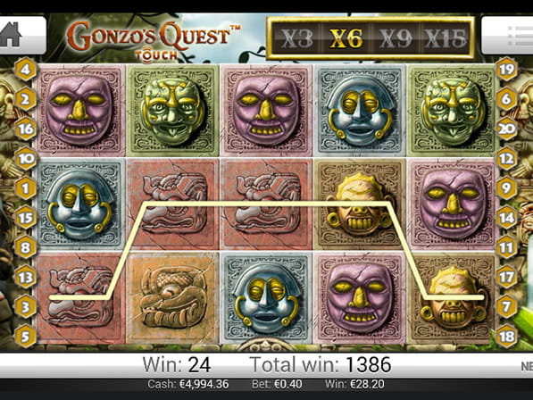 Mobile Slot Gonzo's Quest from NetEnt